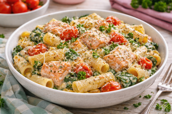 Рецепт к 14 февраля: макароны как в ресторане &mdash; нежный ужин с сёмгой и сливочным соусом
