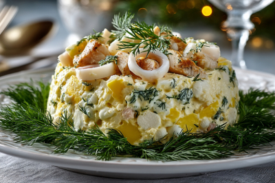 Салат &laquo;Наложница&raquo; с курицей и кальмарами: идеально впишется в праздничный стол на 8 Марта