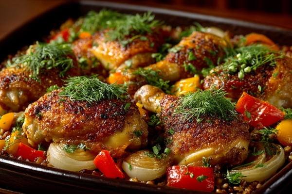 Ужин из стакана гречки и лотка курицы: целый противень &mdash; элементарный рецепт