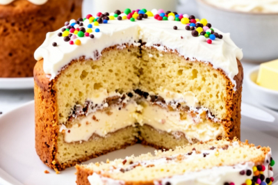 Никакого сухого мякиша &mdash; полосатый кулич с прослойкой из взбитых сливок: нежный, воздушный и совсем не крошится