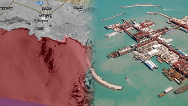 Экологи сообщили о разливе нефти возле Кашаганского месторождения на Каспии